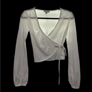Topshop Never worn white long sleeve crop top